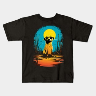 Serenity at Sunset: Cute Suricate Kids T-Shirt